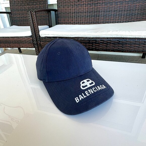 Balenciaga Hats & Pull Cotton Navy Blue Men Size L (58 cm) - Picture 1 of 12